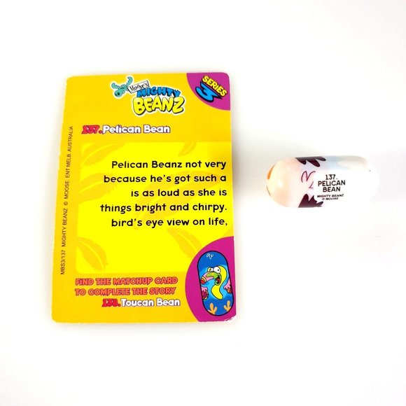 Mighty Beanz 137 Pelican Bean 2003 Series 3 Moose With Playing Card - Picture 2 of 6